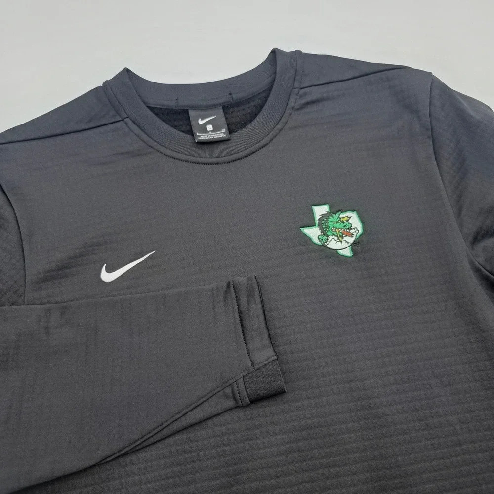 Nike Mens Southlake Carroll Dragons Pullover Black Grid Fleece Shirt Small